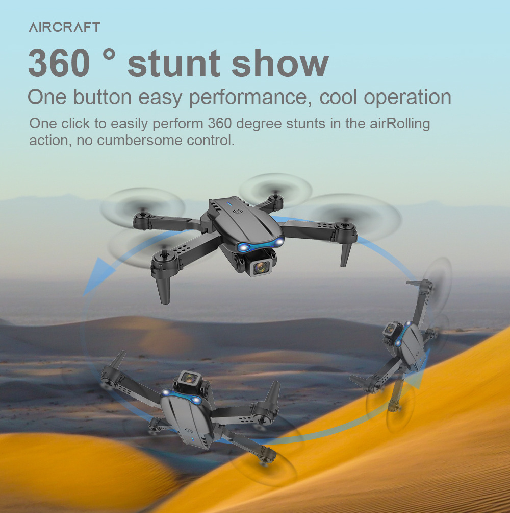 Drone 4k LED Flight 14 Minutes Battery Life 4K HD Dual Camera Lens Switching Broader Vision Light Remote Control Drone