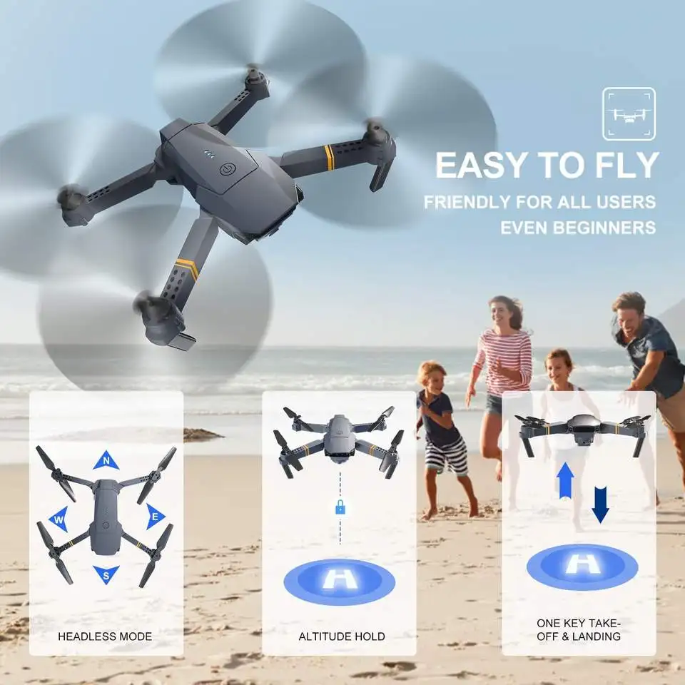 2024 Hot Mini E58 Aircraft Drones with 4K HD Camera WIFI FPV Quadcopter Foldable Control Kit Portable Toy E58 Drone