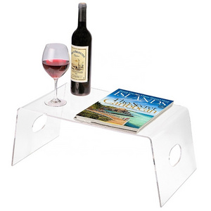 Hotel acrylic breakfast bed tray with handles