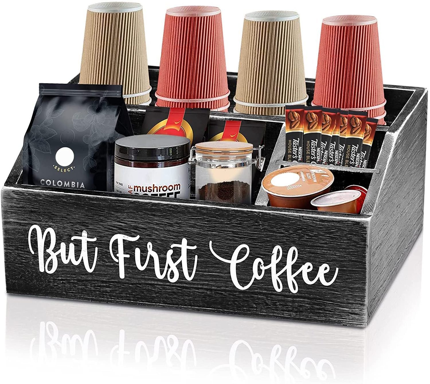 Wooden Coffee Bar Station Farmhouse Coffee Bar Station Accessories Wooden Coffee Station Organizer