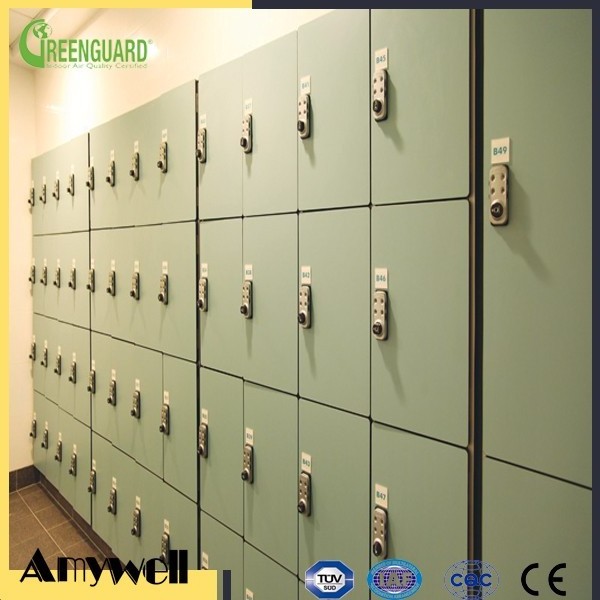 Amywell customized waterproof Formica hpl 3 doors mudroom lockers for sale