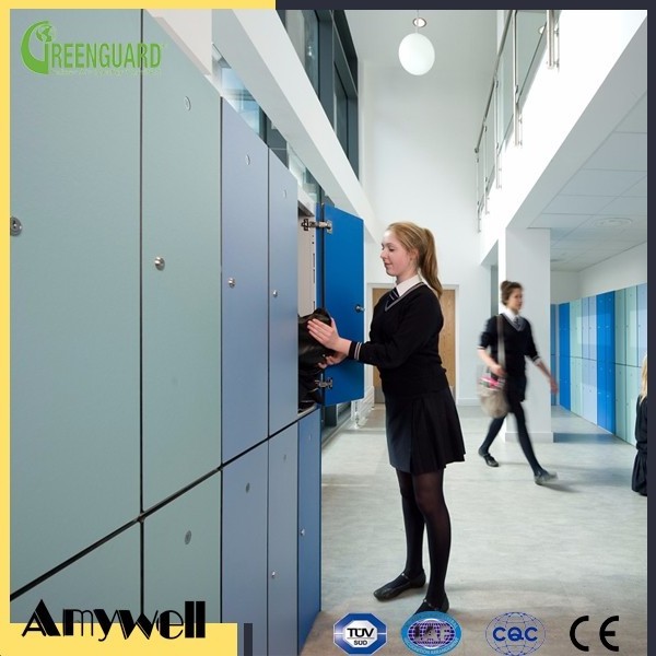 Amywell waterproof solid wooden color formica hpl school locker