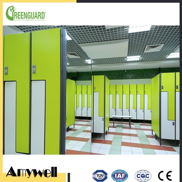 Amywell waterproof fingerprint lock white Z-type HPL Spa wardrobe wall locker