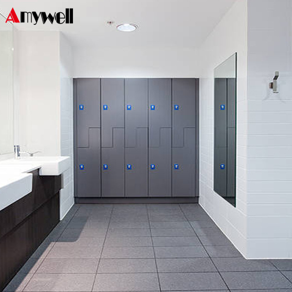 Amywell customized waterproof Formica hpl 3 doors mudroom lockers for sale