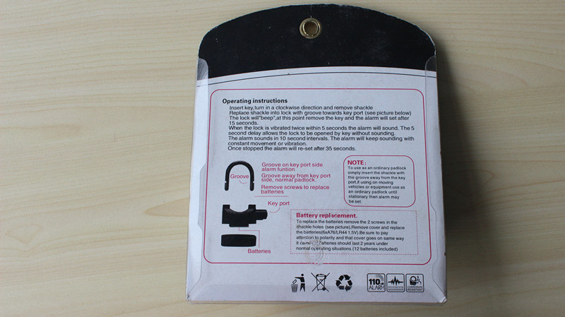 Safety Padlock with Siren Alarm Function