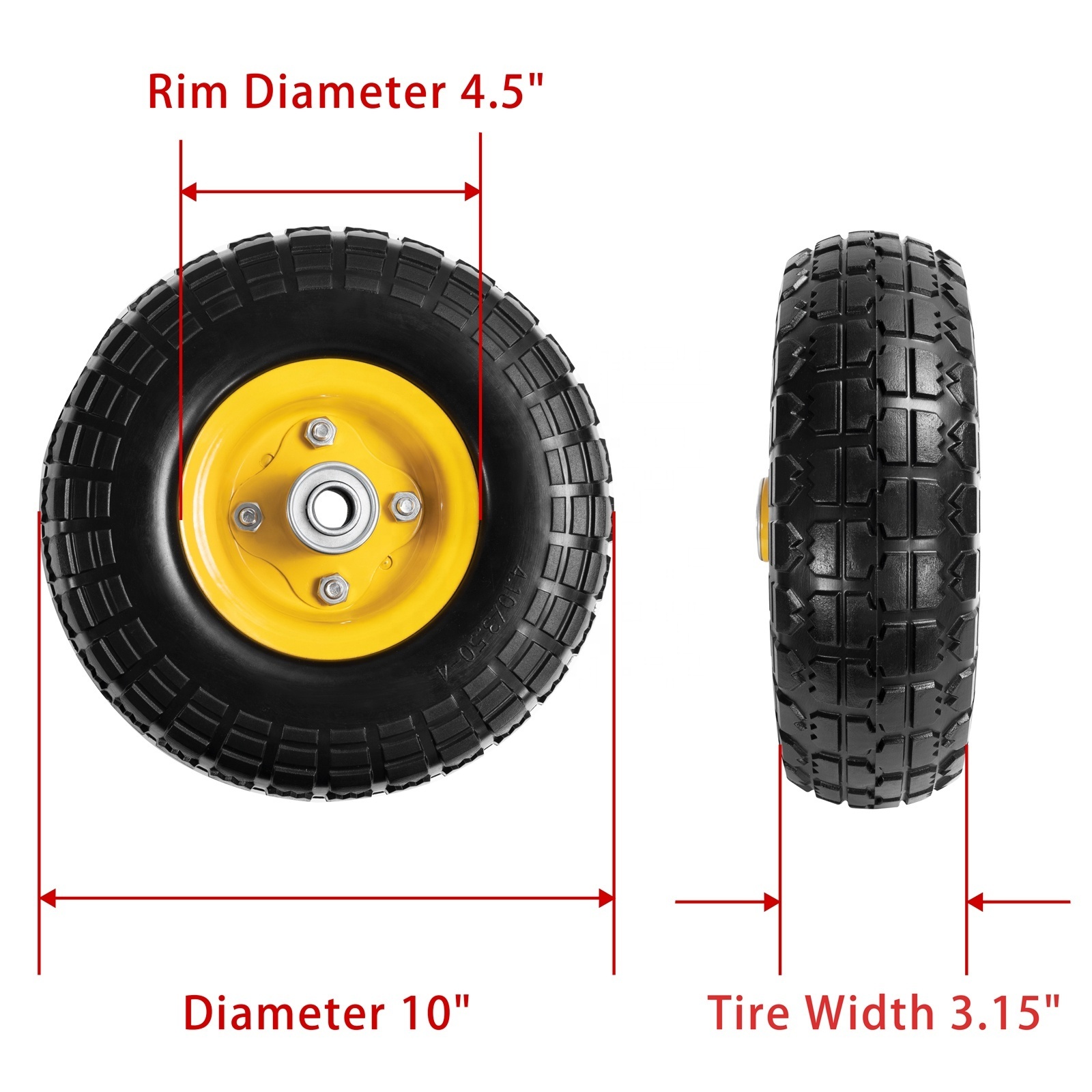 Antanker 4.10/3.50-4 lawn mower Hand truck tire and Wheel 10