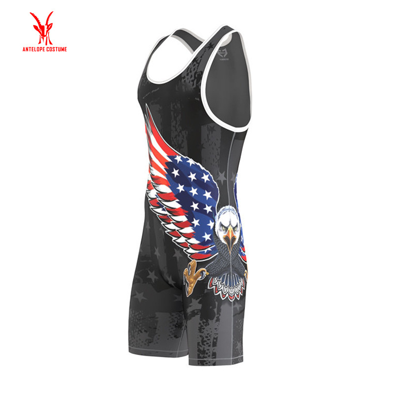 Cheap Custom China Sublimation Youth Wrestling Singlets Boys Wrestling Singlet Design