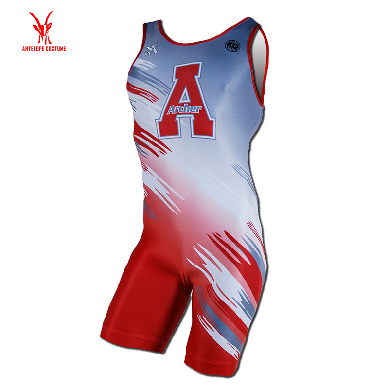 Cheap Custom China Sublimation Youth Wrestling Singlets Boys Wrestling Singlet Design