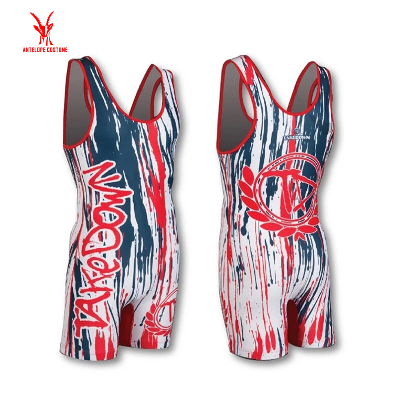 Cheap Custom China Sublimation Youth Wrestling Singlets Boys Wrestling Singlet Design