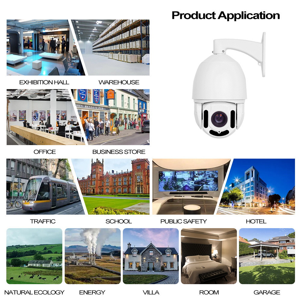 Optical 33X Motorized Zoom Casinos Surveillance IP Camera POE + Outdoor Full Color IR 300M PTZ Camera with Junction Box