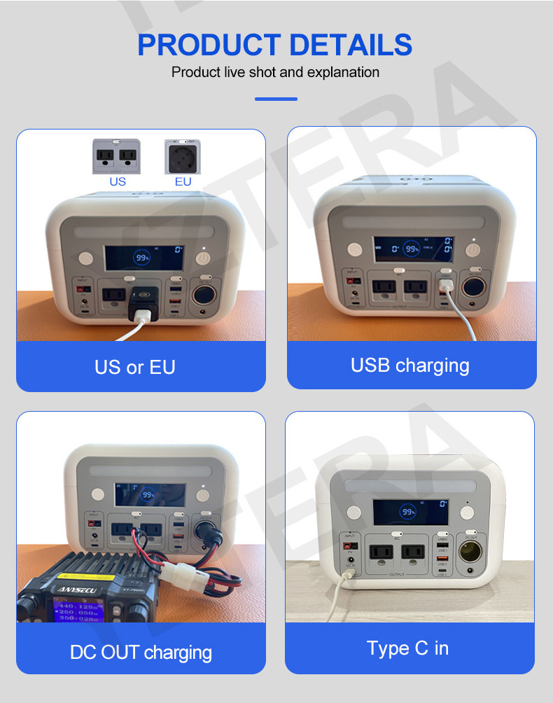 Anysecu DH-300 LCD Screen Solar Panel Portable Power Station USB TYPE-C DC Mobile Charger 80000 mAh Capacity 600W Power Supply