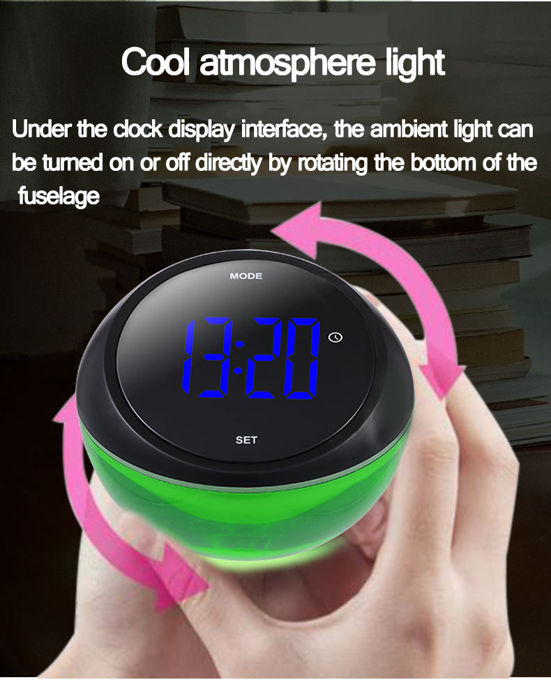 USB Charging Timer  LED Display Rotation setting Count Down/Up Alarm Clock with Night Light kitchen timers