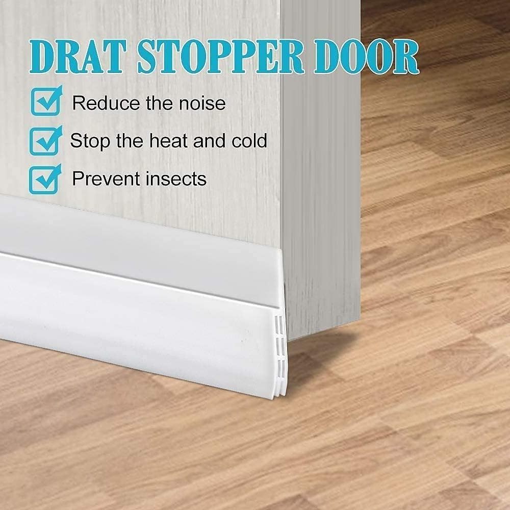 Door Draft Stopper Sweep Seal Gap Up Keeping Draft Noise Dust and Unwanted Animals Out 2