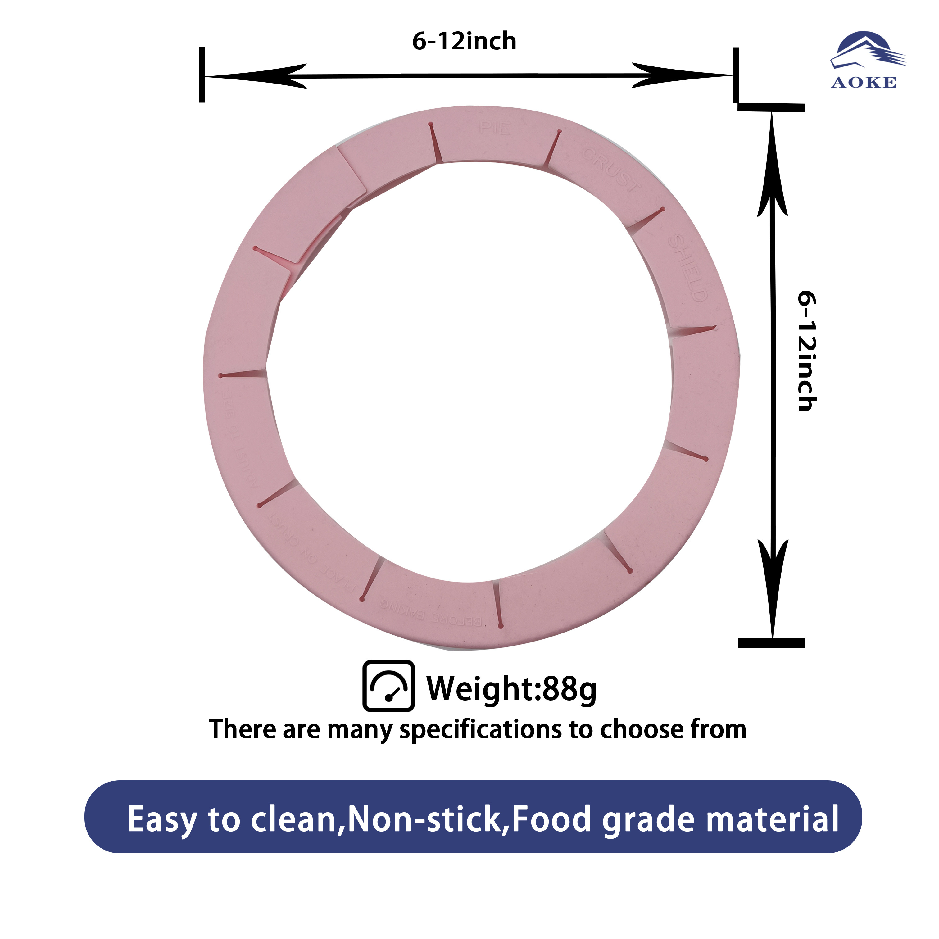 silicone mould manufacturer silicone Pie Crust Shield  silicone pizza protector 8