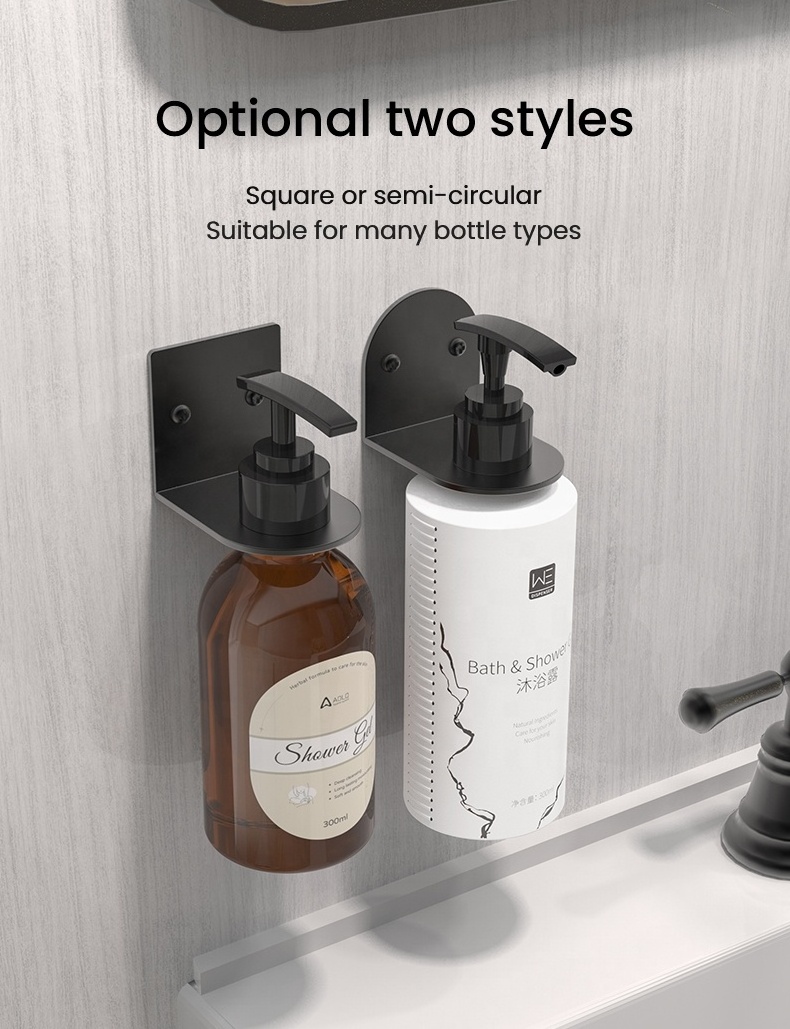 Wall mount Soap Dispenser Bracket Black Stainless Steel Triple Bottle With Pump For Hotel Bathroom Soap Dispenser Holder