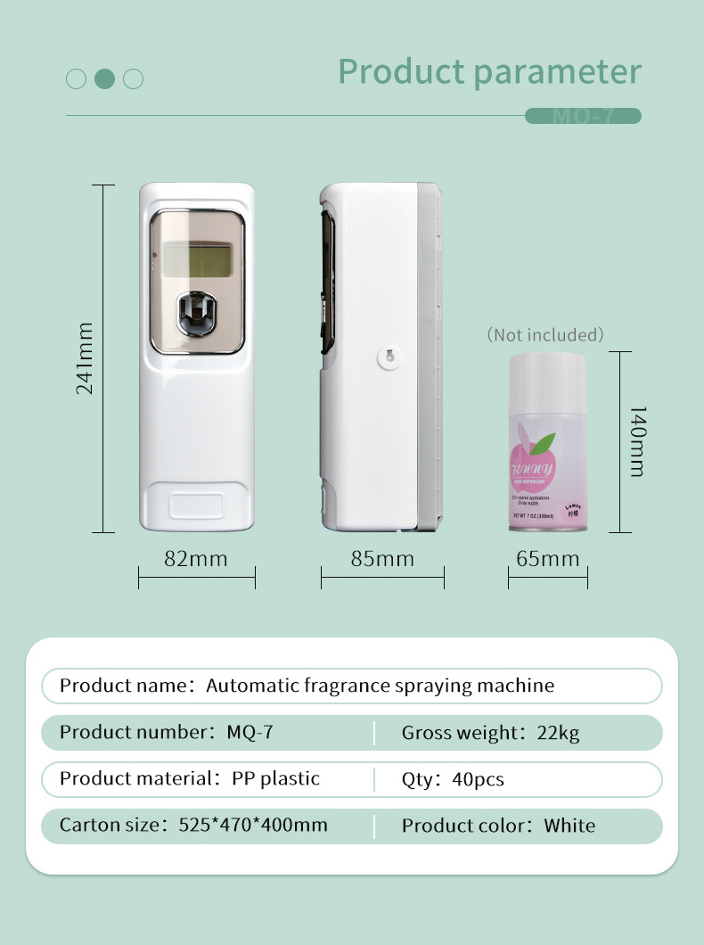 Digital displaying motion sensor aerosol spray perfume dispenser auto fragrance cans dispenser