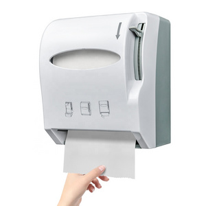 Bathroom Toilet kitchen ABS Plastic hand Tissue Dispenser Wall Mounted Jumbo Roll Automatic cut paper towel dispenser AOLQ