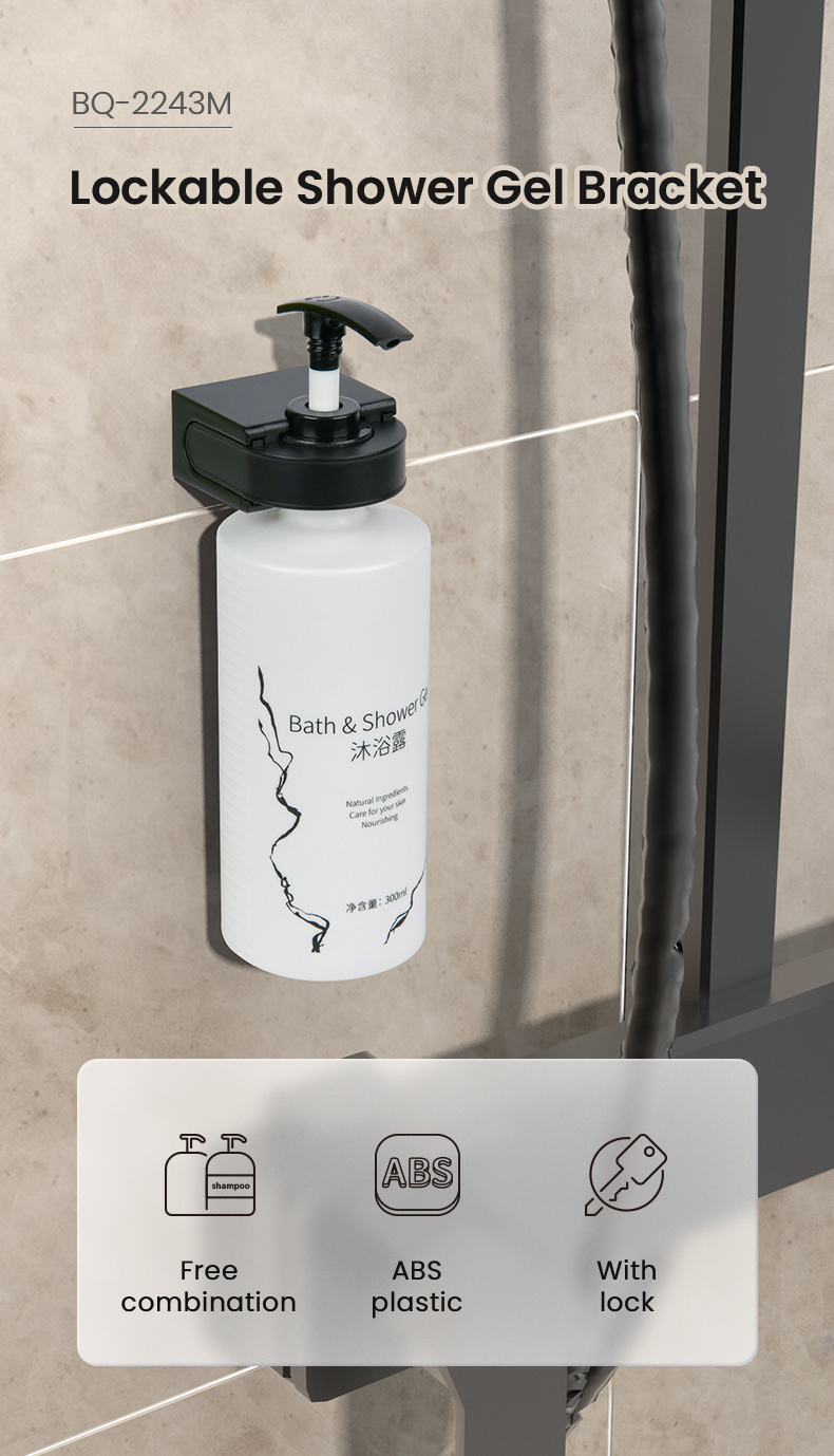 Modern Manufacturer Minimalist Child Proof Soap Dispenser Holder Bracket Attached To Wall