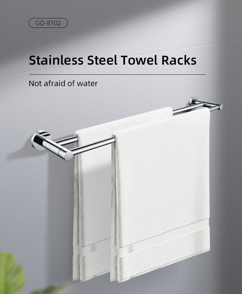 Stainless Steel Black Towel Rail Wall Mounted Bathroom Towel Rack Customized Manufacture