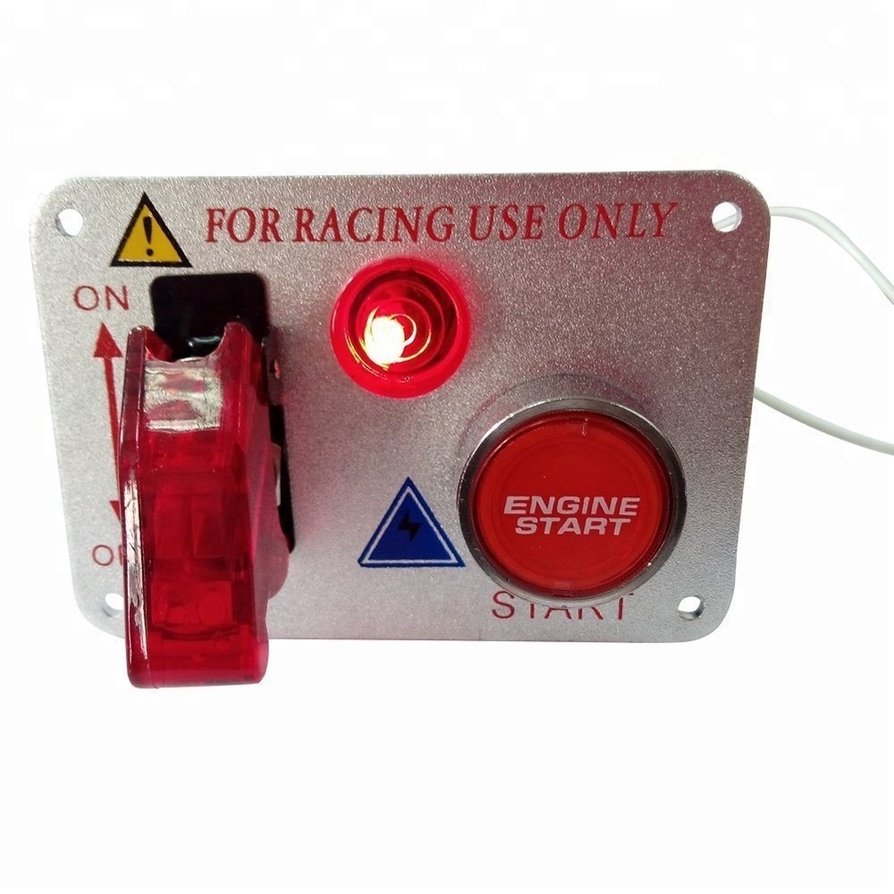 12V 20A Ignition Switch Panel Red Engine Start Push Button Cover Toggle Switch  for Racing Car