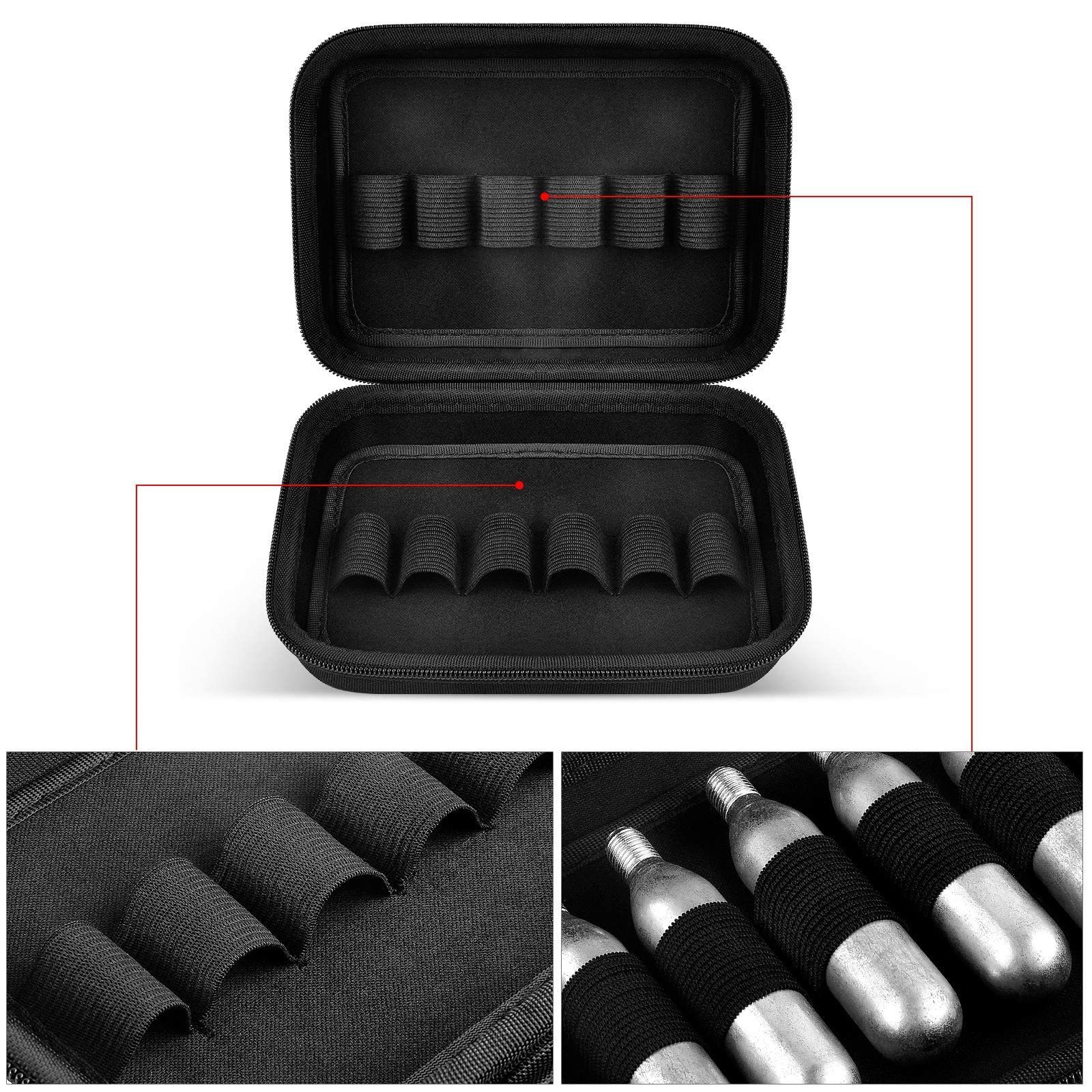 CO2 Cartridges Case for 12 Gram 8 Gram Cartridges N2O C02 Cartridge Holder Storage Bag