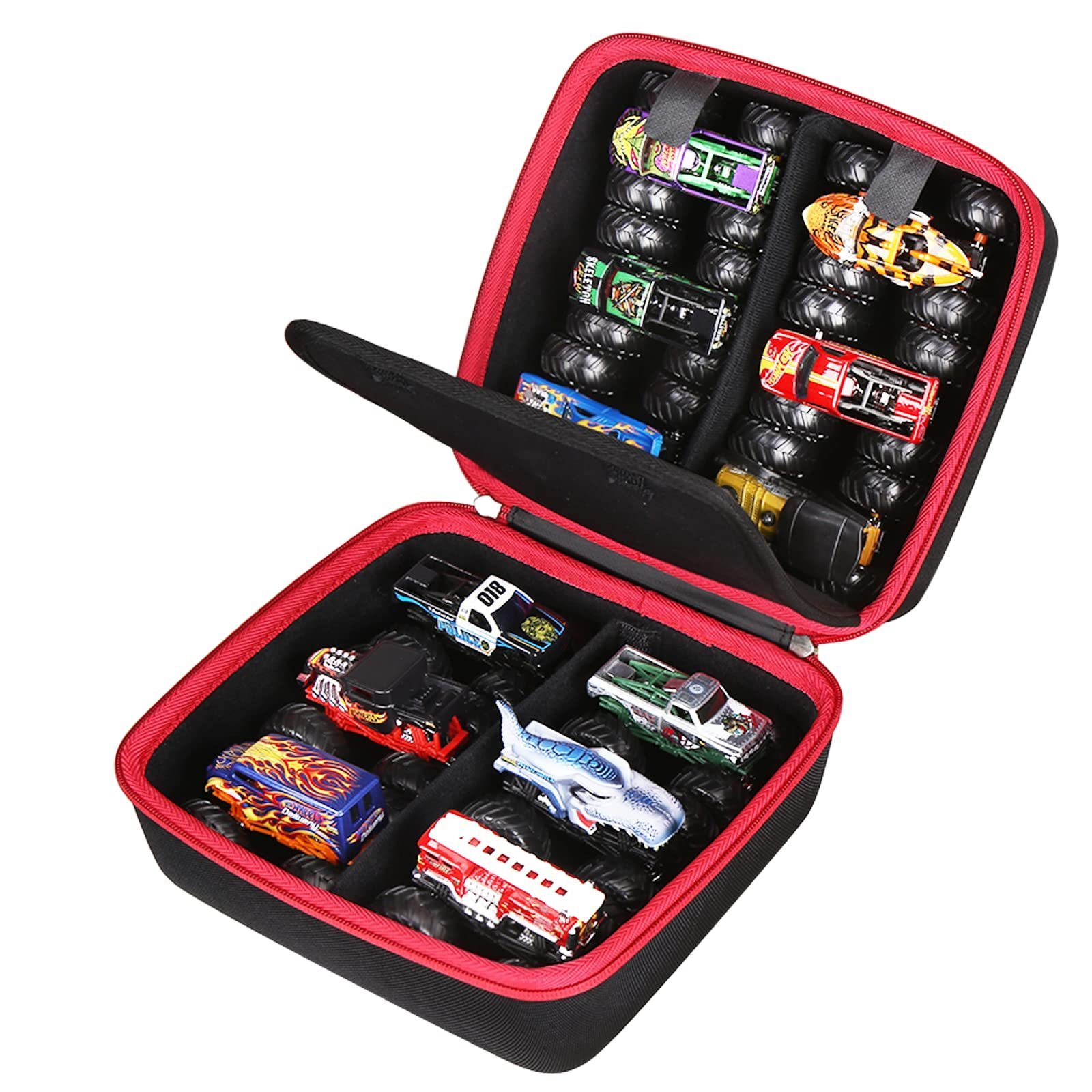 Toy Trucks Travel Hard Carrying Case Compatible with Hot Wheels Monster Trucks Set Storage Case