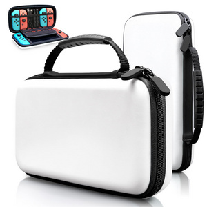 Switch OLED Console Case ,White PU game console storage bag Protective Hard Portable Travel Carrying Case Shell Pouch