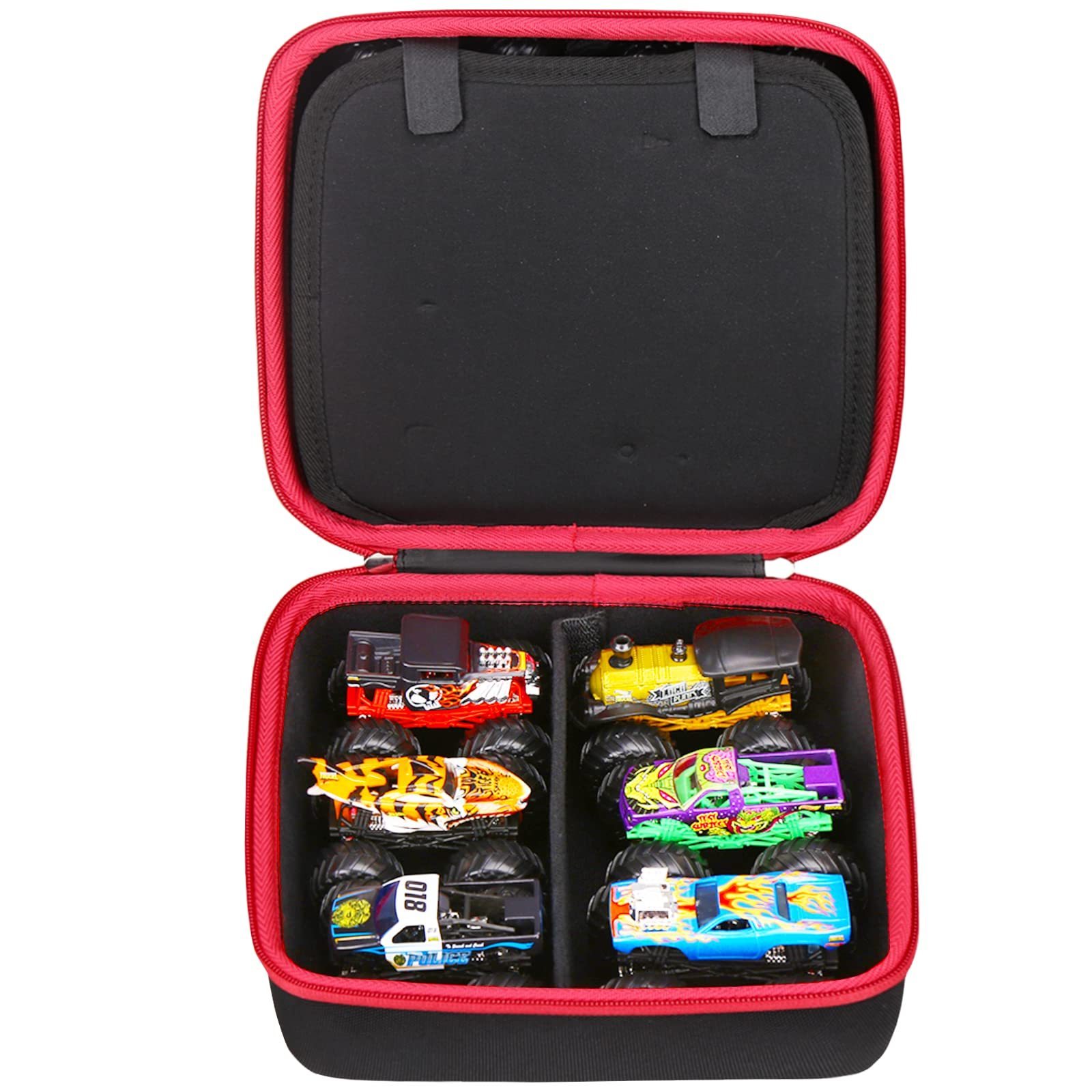 Toy Trucks Travel Hard Carrying Case Compatible with Hot Wheels Monster Trucks Set Storage Case