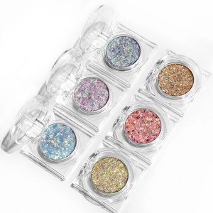 Private Label 6colors Glitter Eyeshadow Powder Waterproof Long Lasting Easy To Wear No Glue for Eyes Faces and Body Bulk Makeup