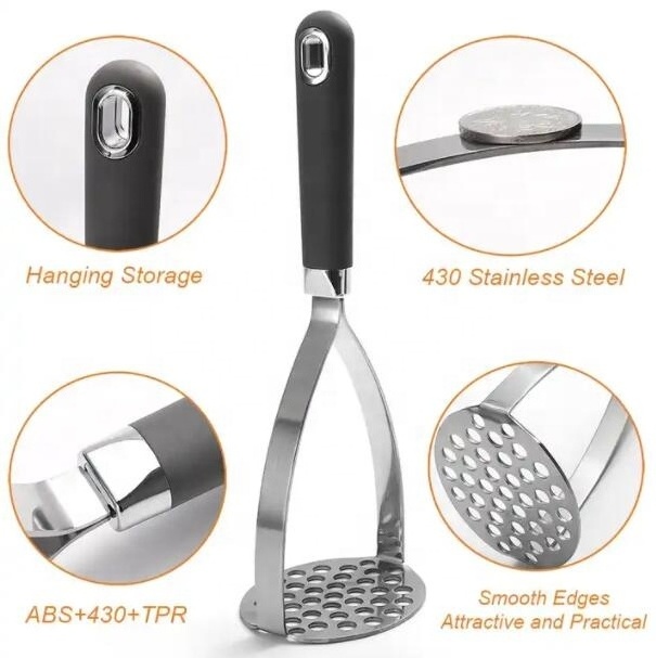 Masher Press Kitchen Tool Good Grip Hand Stainless Steel Fruit Vegetable Meat Potato Ricer Mashers