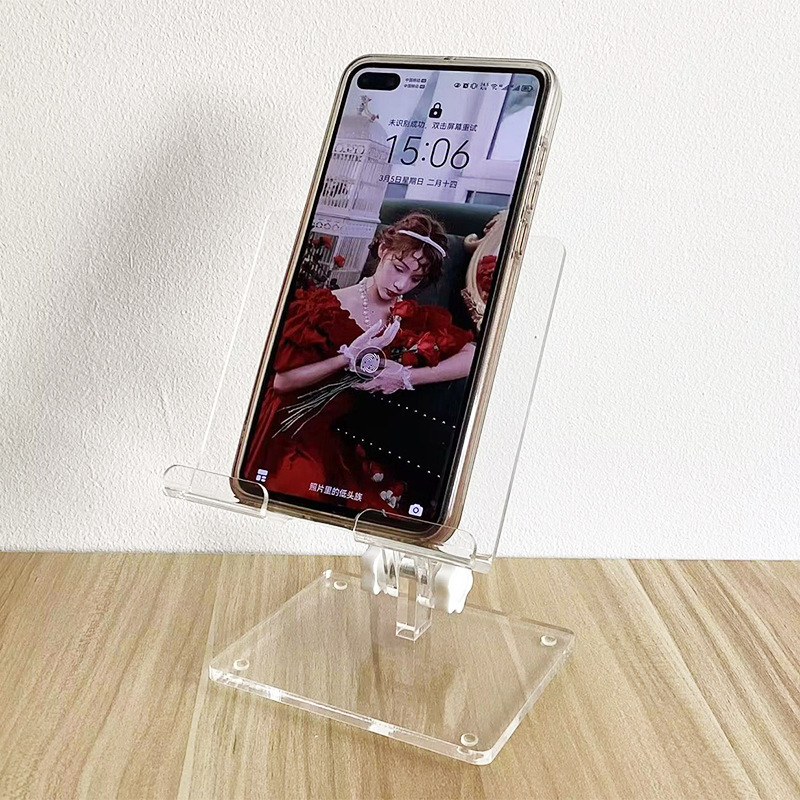 Factory customized acrylic mobile phone display holder with security lock for countertop cellphone retail display