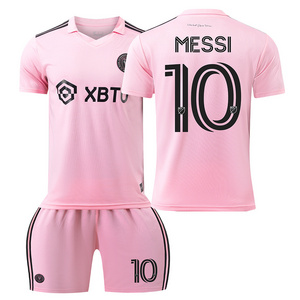 BTG INTER 23 MESSI 10# Soccer jersey MIAMI Pink Black Jersey uniforms Soccerwear Kit