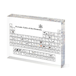 Education Gift Display Puzzle Poster Cube Inside Chemistry Transparent Acrylic Periodic Table With Real Elements