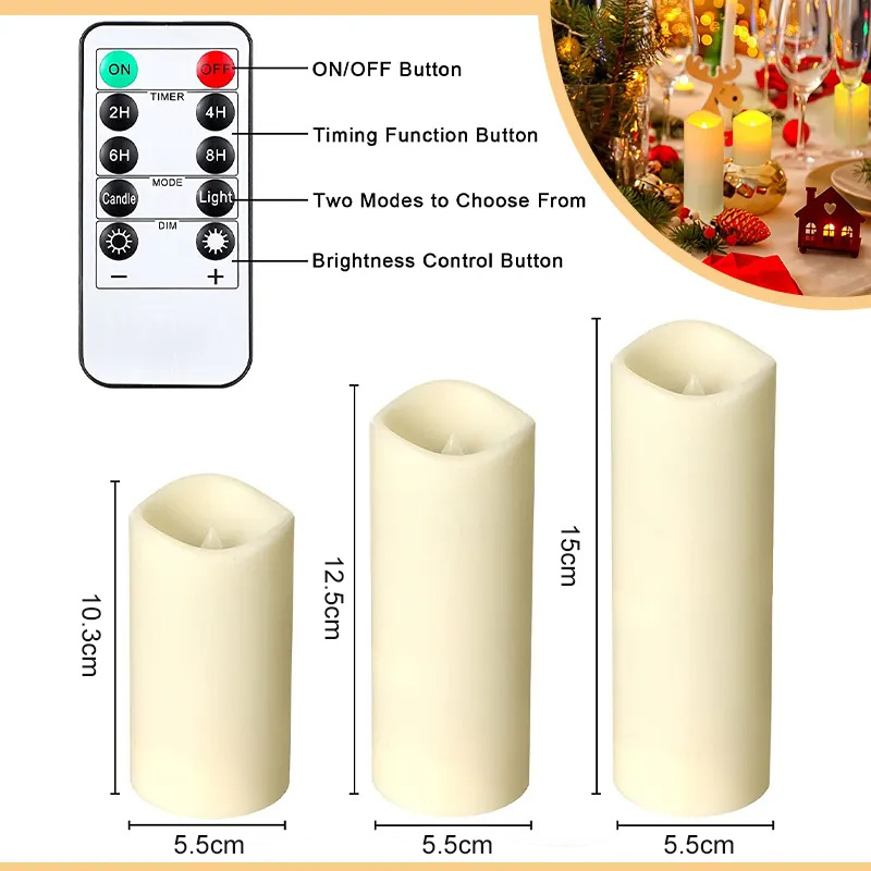 Flameless Rod Wax Electronic Candle Battery Operating Flickering Led Candle Light