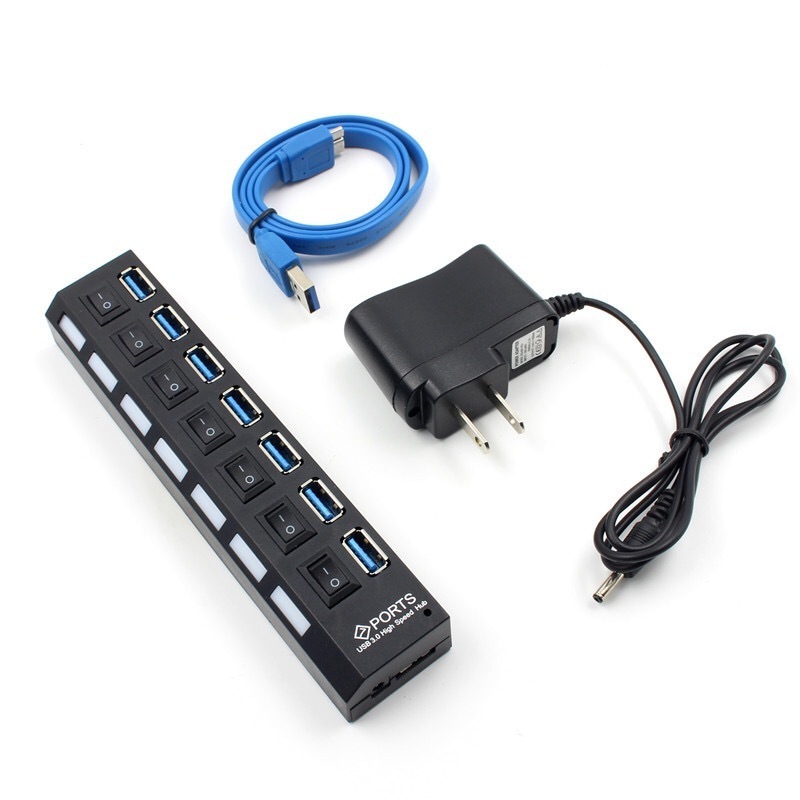 Asher Best Seller 7 Port 4 Port AC Power Adapter Optional USB Hub 4 Port 3.0 with External Power