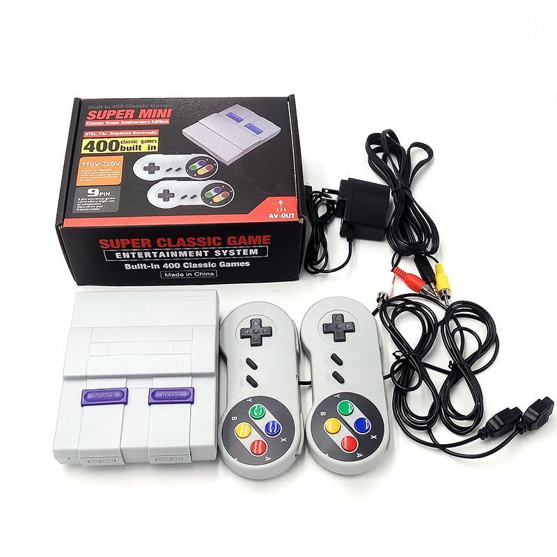 Asher SNES SFC 8 bit & Dual Game Handle 400 Classic Games HD MI Output Hand Held Tv Video Game Console