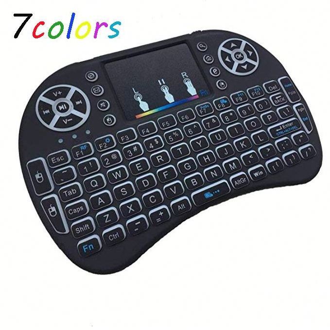 Stock Available High Quality Lithium Rechargeable Bettery USB Wireless Mini Multimedia Keyboard Backlit i8