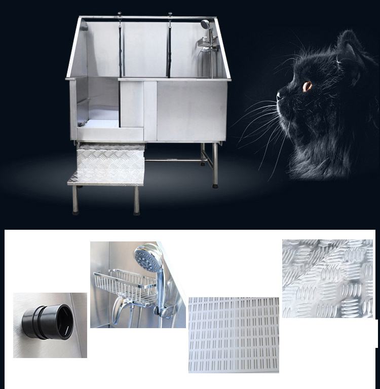 Wholesale Customized 304 Stainless steel Dog Bath Tub Pet Grooming Washing Station Bathtub