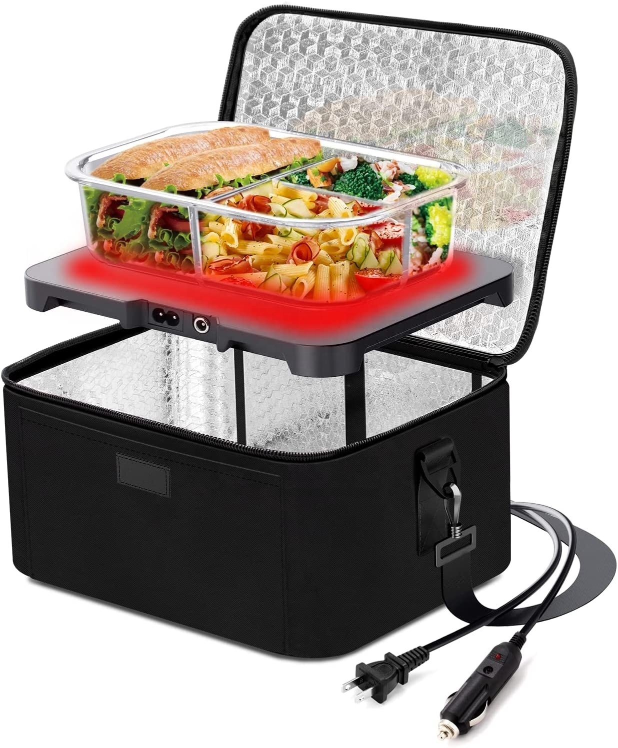 Home portable microwave oven 12V 24V 110V Car Food Warmer Heated Lunch Box buffet food warmer for camping/road trip