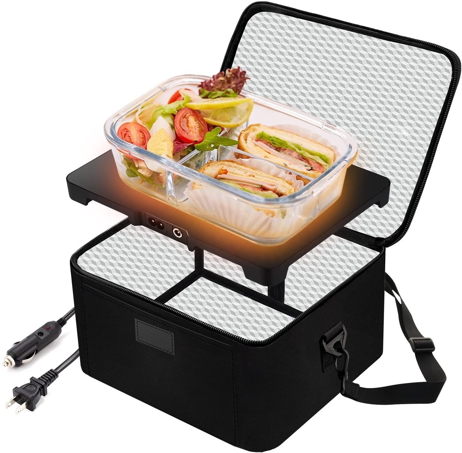 Home portable microwave oven 12V 24V 110V Car Food Warmer Heated Lunch Box buffet food warmer for camping/road trip