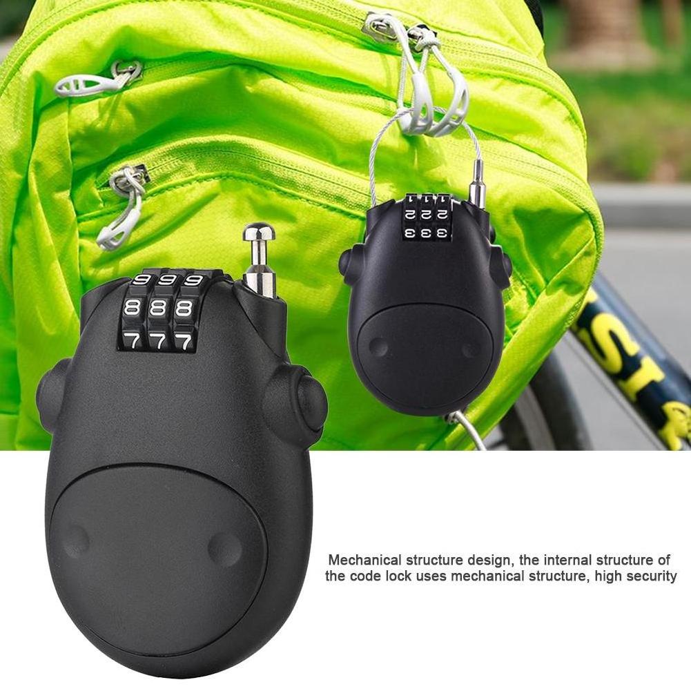 Telescopic Wire Rope Steel Cable Code Lock Suitcase Car Sled Bicycle Helmet High-precision Code Wheel Password Lock for Bike