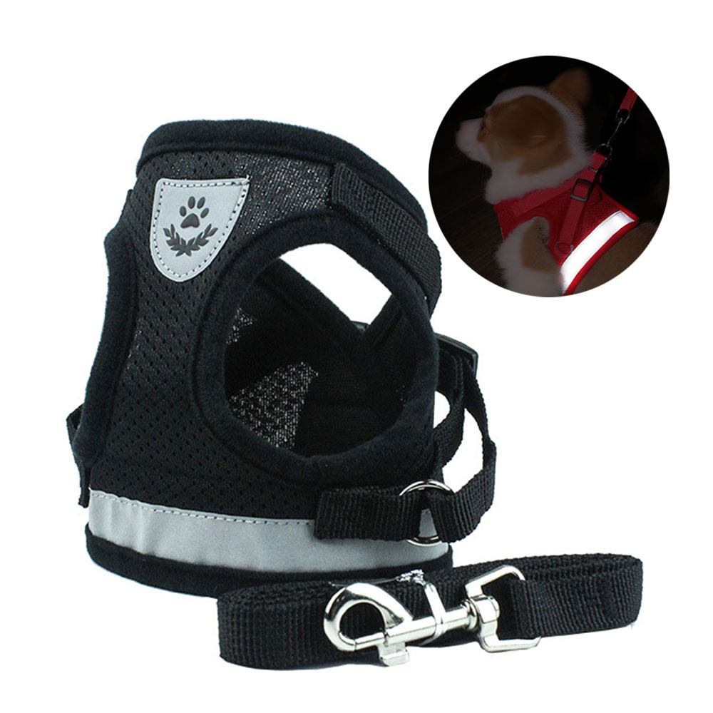 Breathable Cats Dogs Harness Backpack Adjustable Reflective with Free Leash Private Label