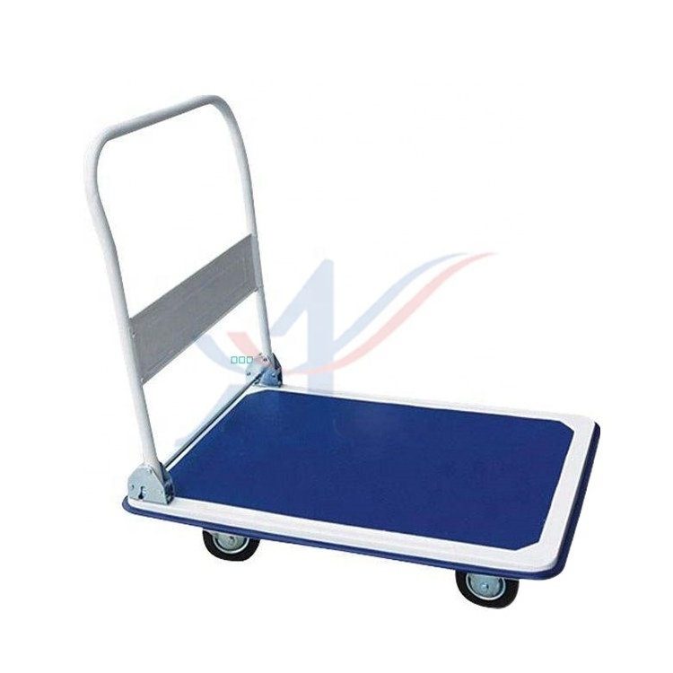 Factory Price Foldable Hand Platform Truck Trolley Steel OEM Powder Coating Mobile Blueprint Storage Cart 1 Set Pallet Trolleys