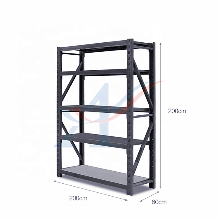 Customized  medium duty industrial black storage steel rack display stand shelf