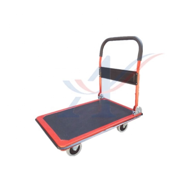 Factory Price Foldable Hand Platform Truck Trolley Steel OEM Powder Coating Mobile Blueprint Storage Cart 1 Set Pallet Trolleys