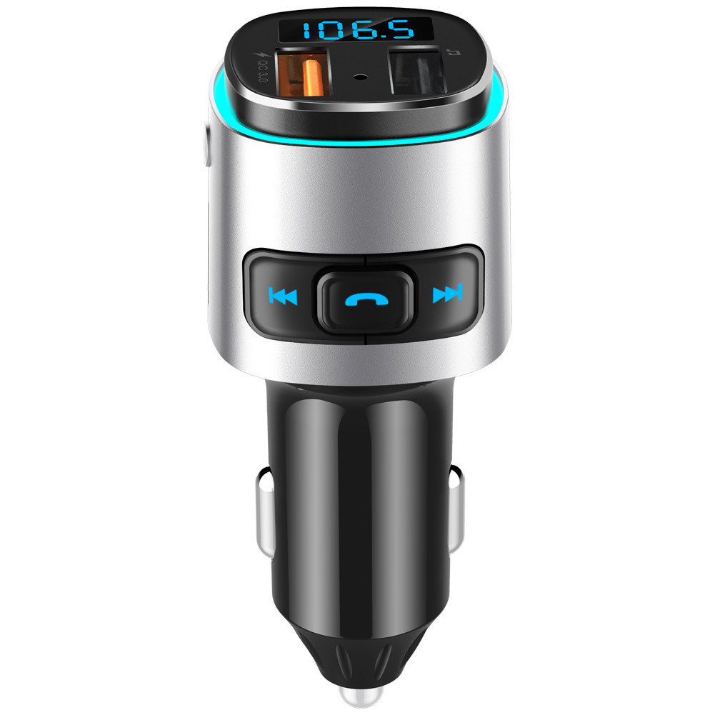 Digital Tube Display Usb Car Charger Stereo Bt Car Kit Digital Fm Transmitter Modulator Mp3 Player Play Music 2 USB Port