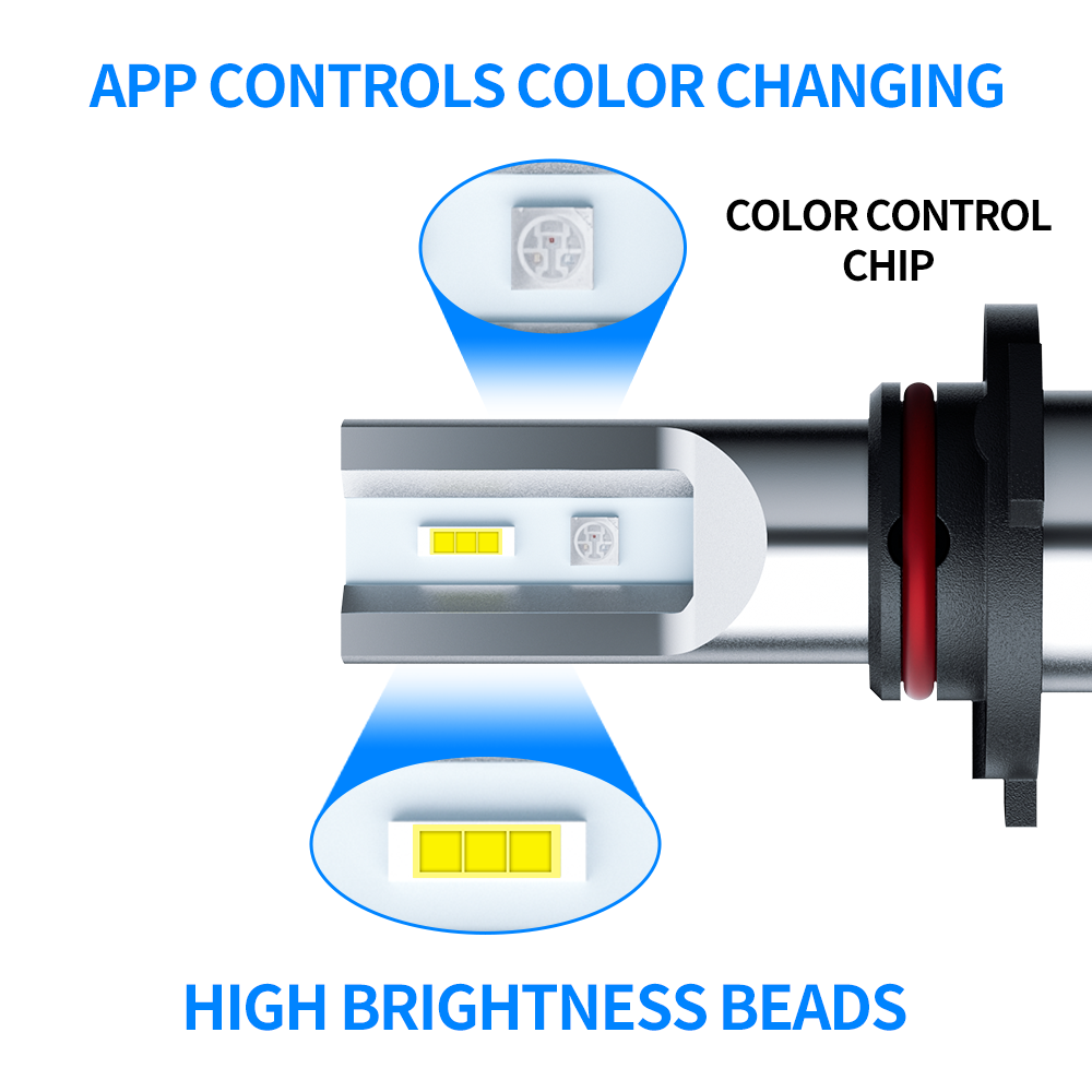 AURORA Patent led headlight h7 H1 H4 H11 Multi-Function RGB Led car Headlight Bulb led car head light