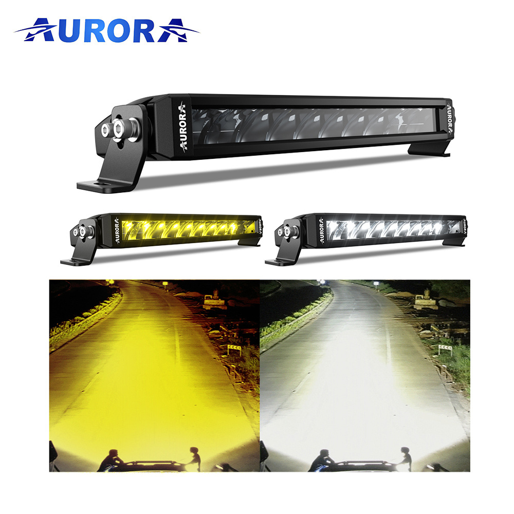 Aurora 10inch Car Led Light Bar for ATU 150W White and Golden Yellow Single Row LED Light Bar For Cars Offroad