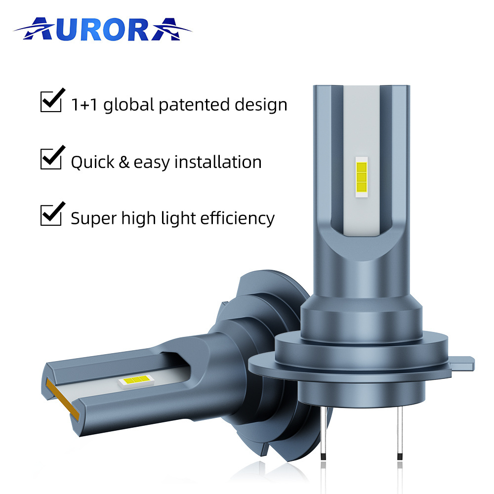 Aurora Patent Super Bright 1+1 Design Single Beam H1 H3 H7 9005 9006 H8 H9 H11 9012 Led Headlight Bulb