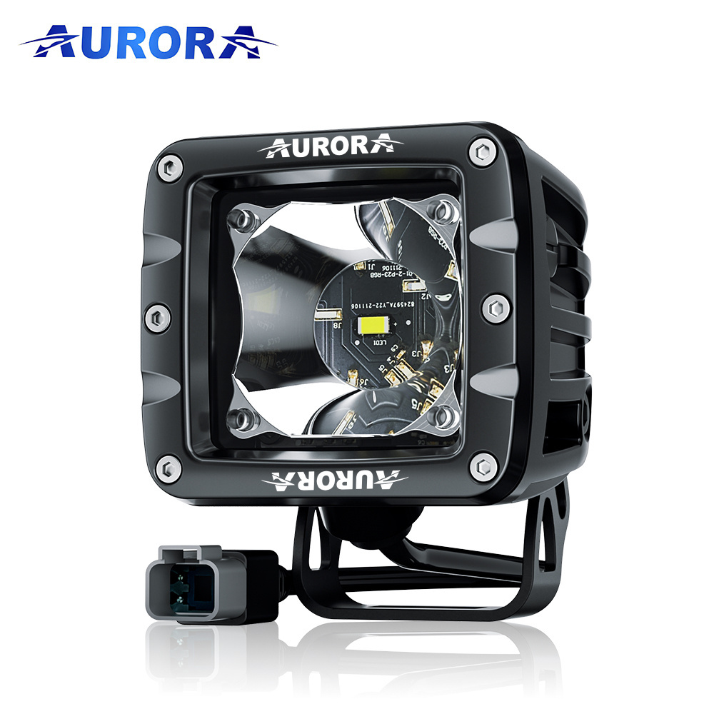 Aurora Spotlight Dual-Color Led Work Lamp 2inch 30W Mini Light Off road 4x4 ATV Truck Led Driving Light for Motorcycle